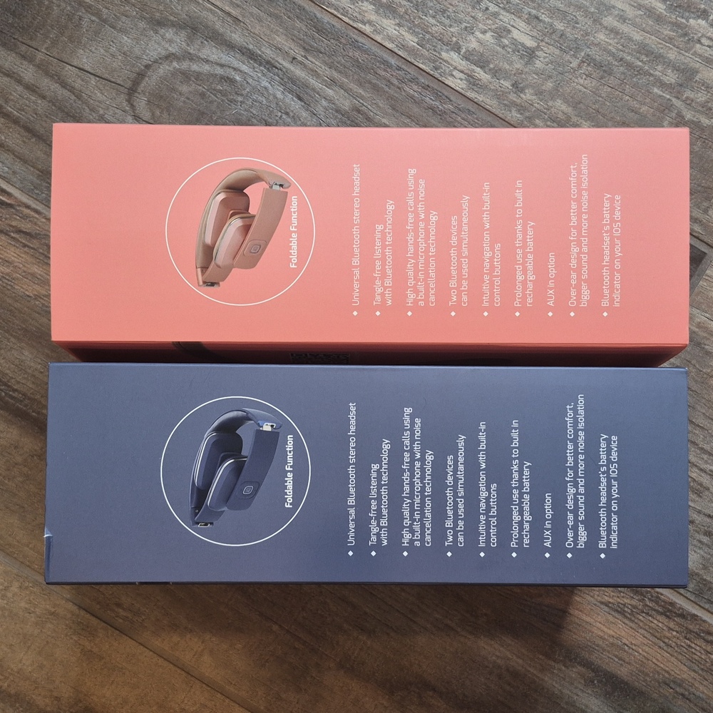 Bluetooth Stereo Over-ear Headsets, Hands-free Calling, Navy Blue & Pink - Picture 8 of 12